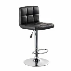 Boston Black Faux Leather Breakfast Kitchen Home Bar Swivel Stool Chair Barstool