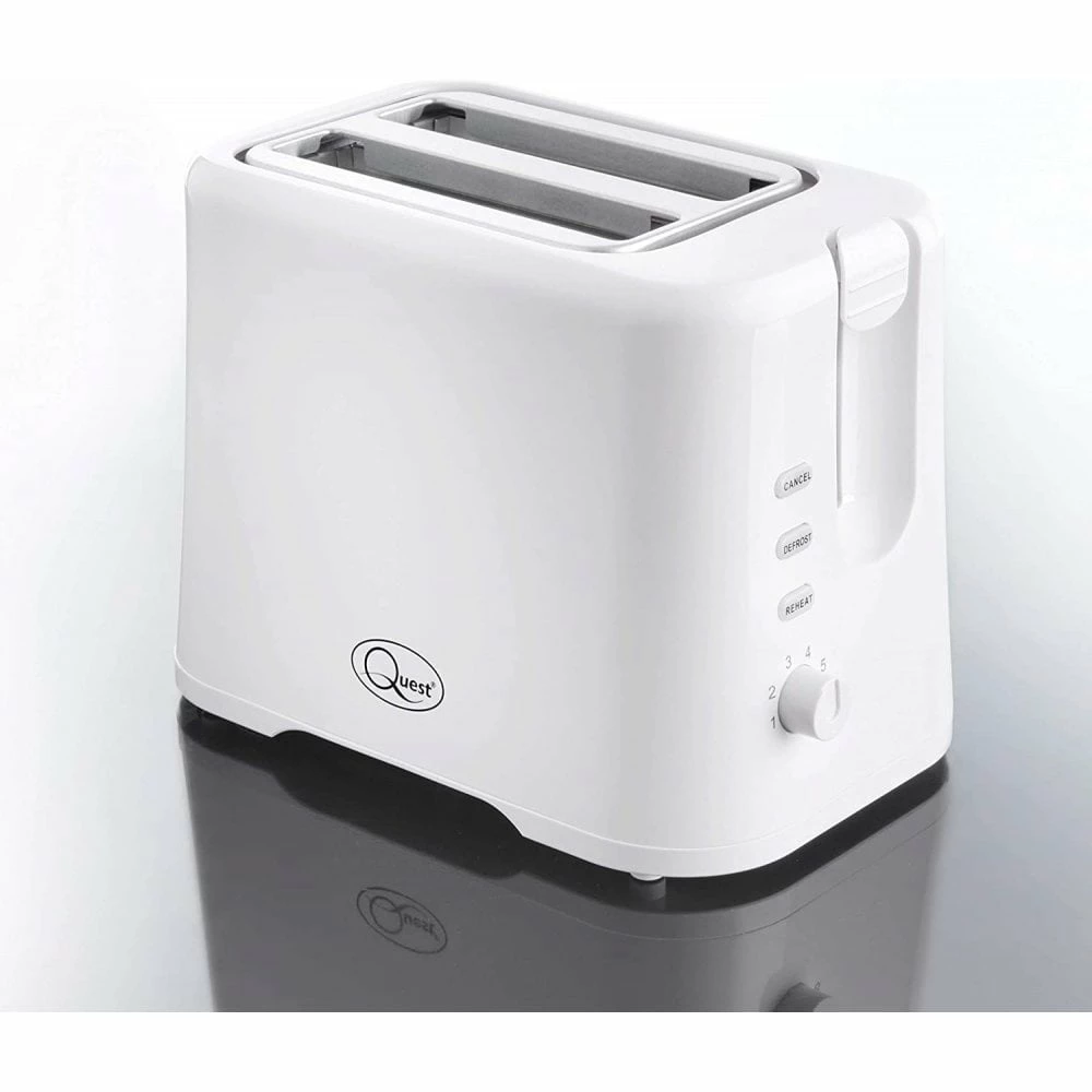 Quest 2 Slice Plastic Toaster - White - Image 2