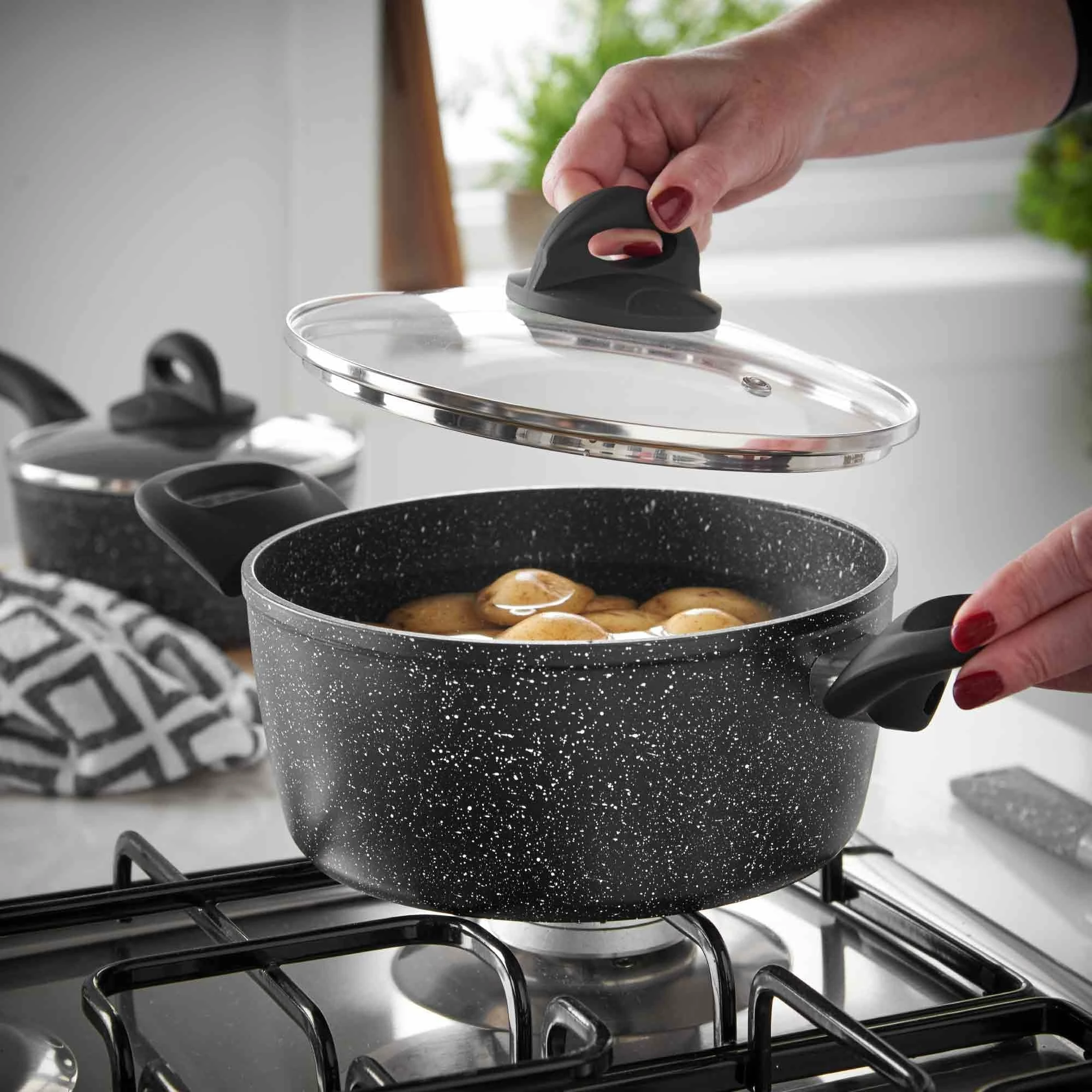 Lewis's Sovereign Stone Pan Set Home Living Kitchen Frying Cooking Pans - Image 6