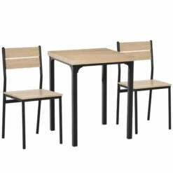 3 Pcs Dining Set-Light Wood
