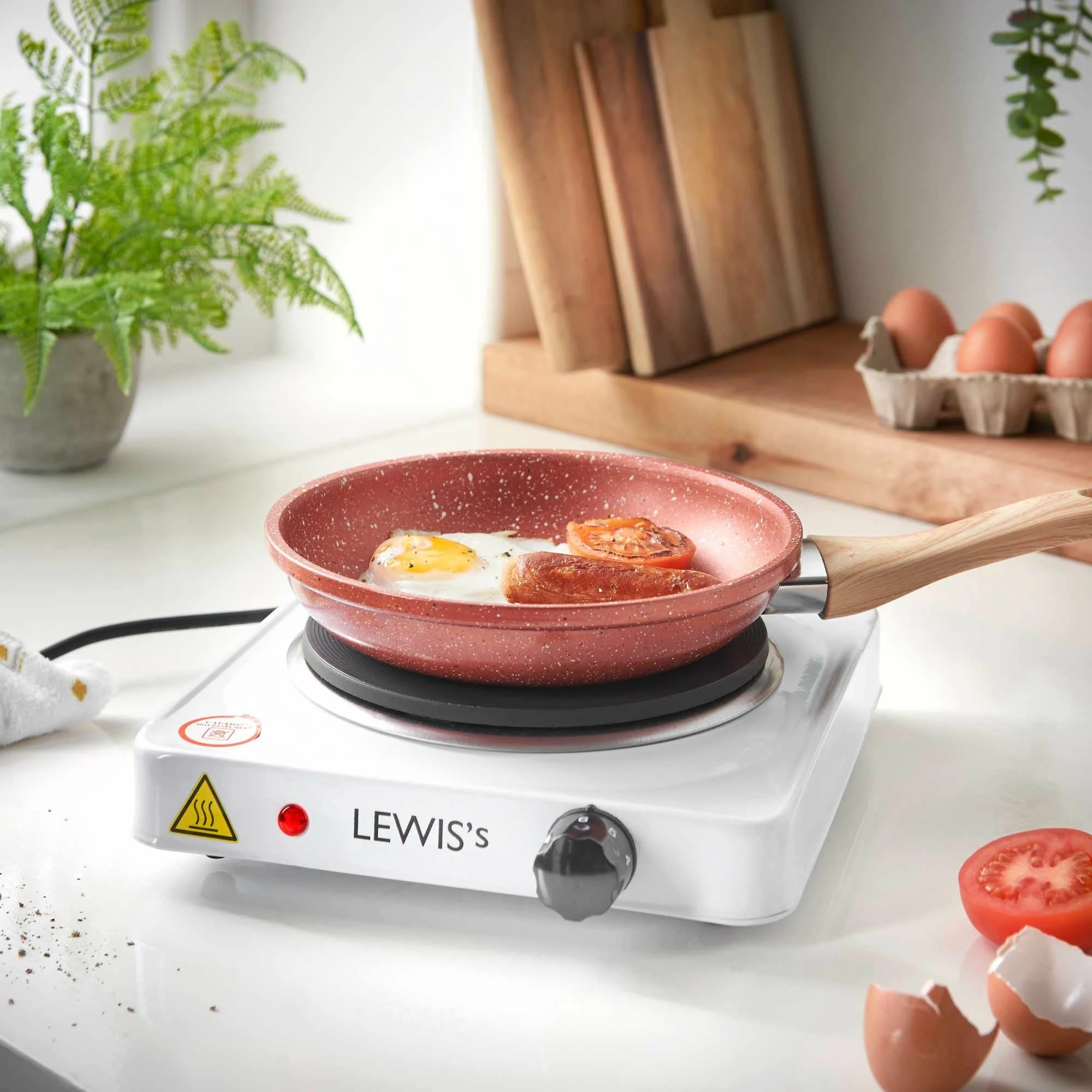 Lewis's Hotplate Single 1500W - White - Image 2