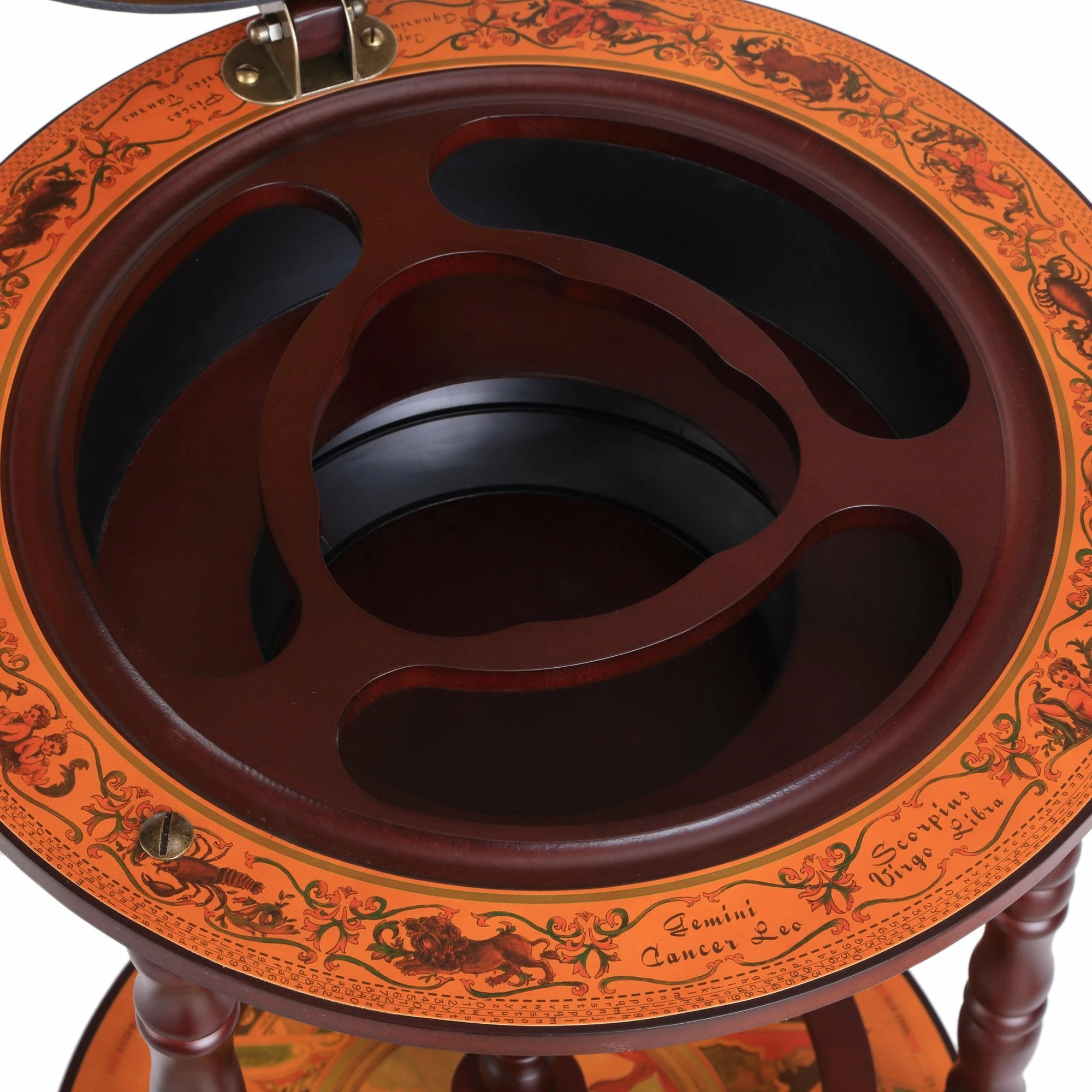 HOMCOM Globe Shaped Vintage Retro Style Drink Cabinet Mini Bar With Wheels - Image 9