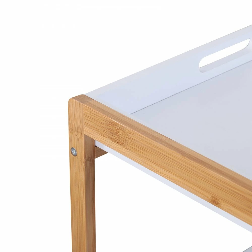 HOMCOM Kitchen Trolley, Bamboo/MDF Board, 74.5H Cm - Image 4