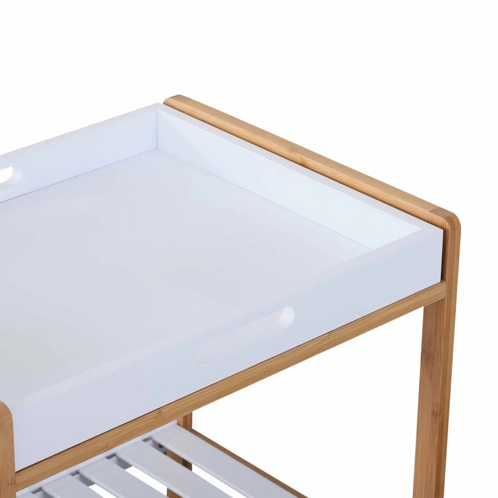 HOMCOM Kitchen Trolley, Bamboo/MDF Board, 74.5H Cm - Image 6