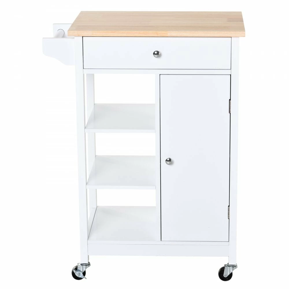 HOMCOM Kitchen Storage Trolley White - Image 9