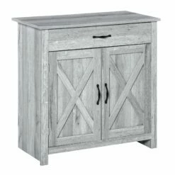 Farmhouse Barn Door Sideboard - Grey