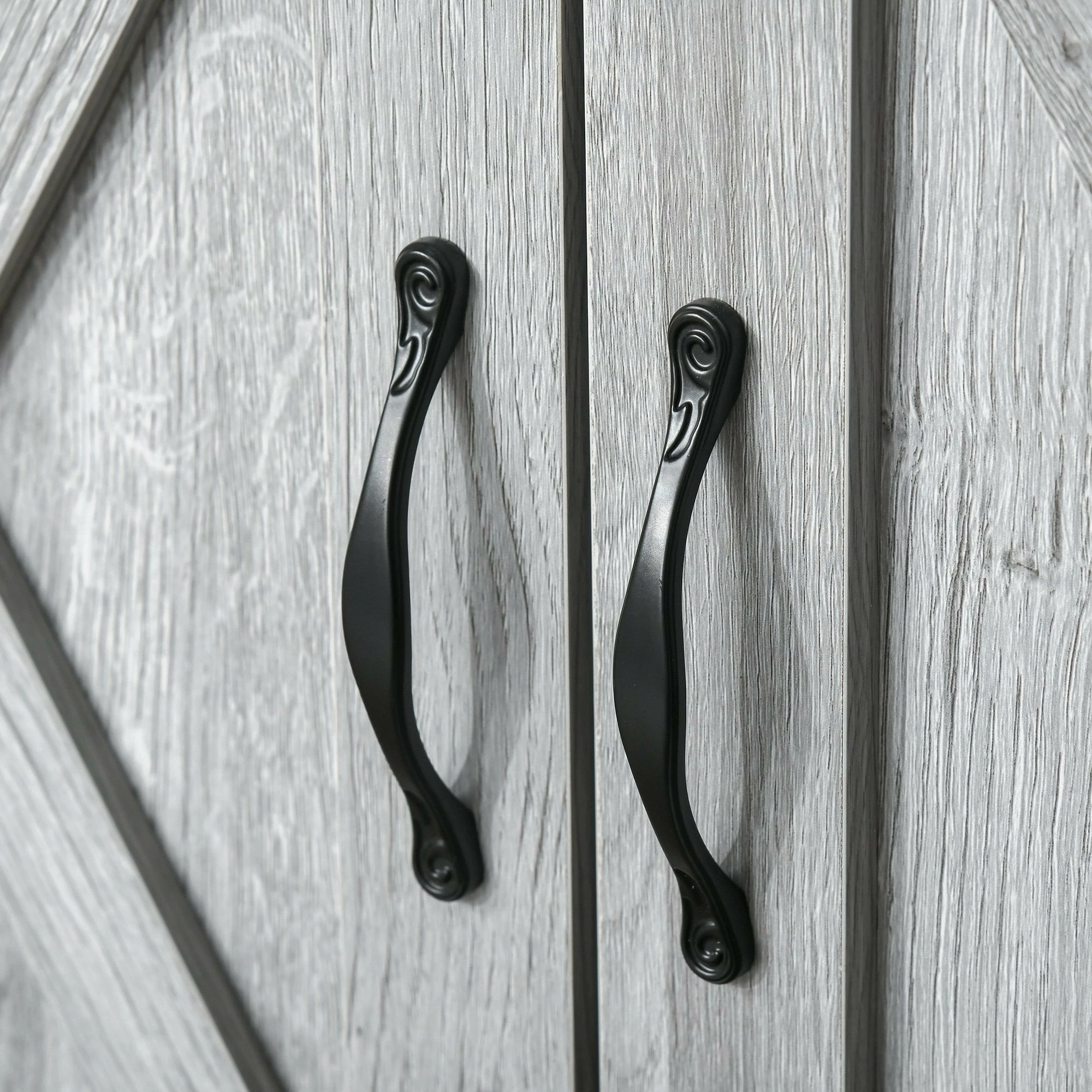 Farmhouse Barn Door Sideboard - Grey - Image 9