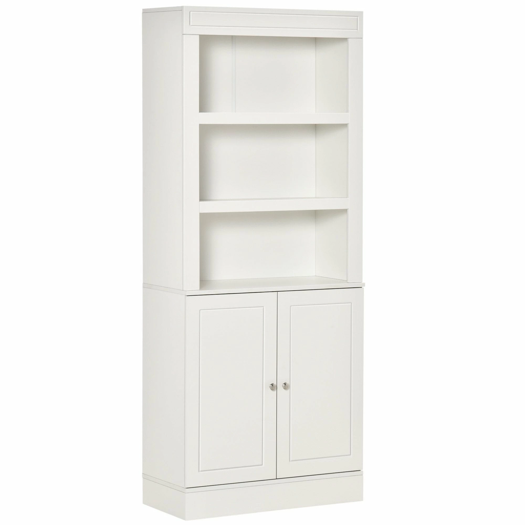 Kitchen Cupboard With 6-tier Adjustable Shelving, Freestanding Sideboard With 3 Open Compartments And Double-Door Cabinet - White - Image 10
