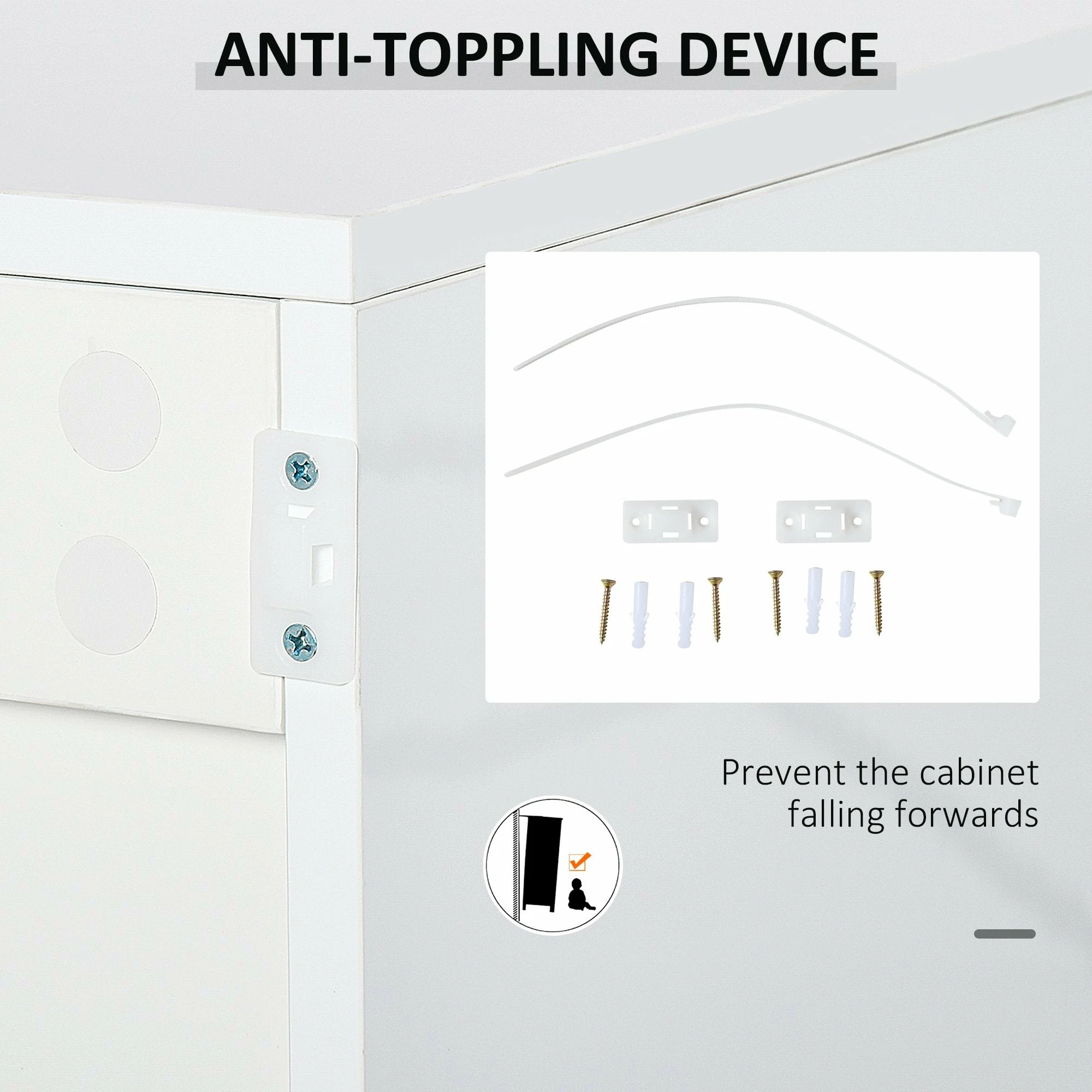 Modern Stylish Freestanding Push-Open Cabinet With 2 Drawer 2 Door Cabinet For Home Office Highlight, 117W X 36D X 74Hcm-White For Living Room, Bedroom, Bathroom, Kitchen, Highlight White And Matte White - Image 7