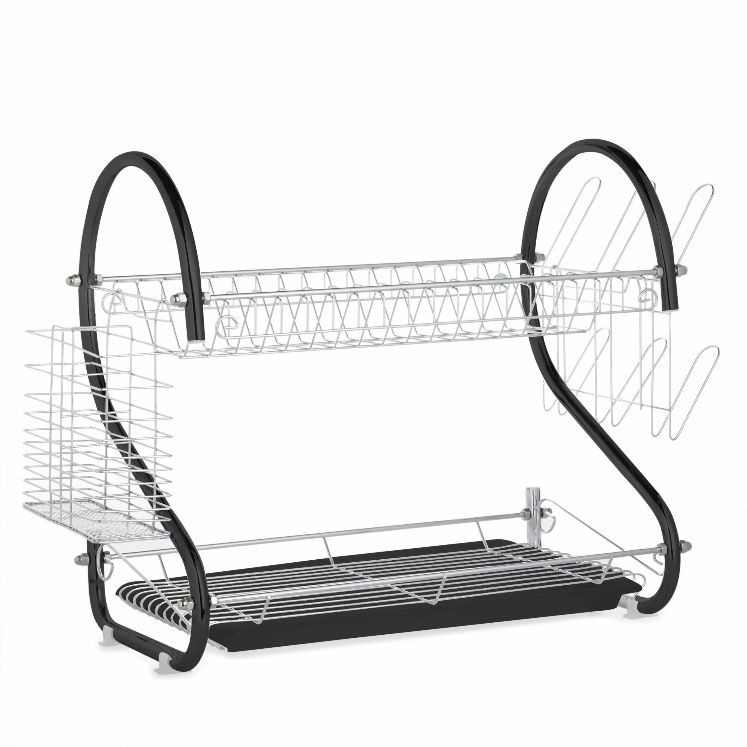 Lewis's 2 Tier Dish Drainer For Kitchen Sink - Black