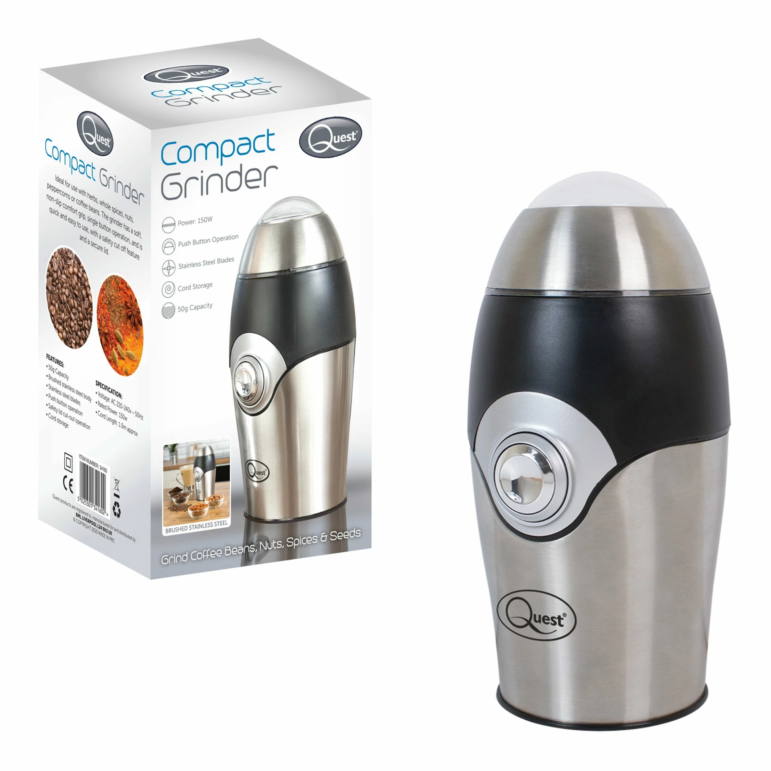 Quest Electric Compact Grinder - Stainless Steel - Image 6