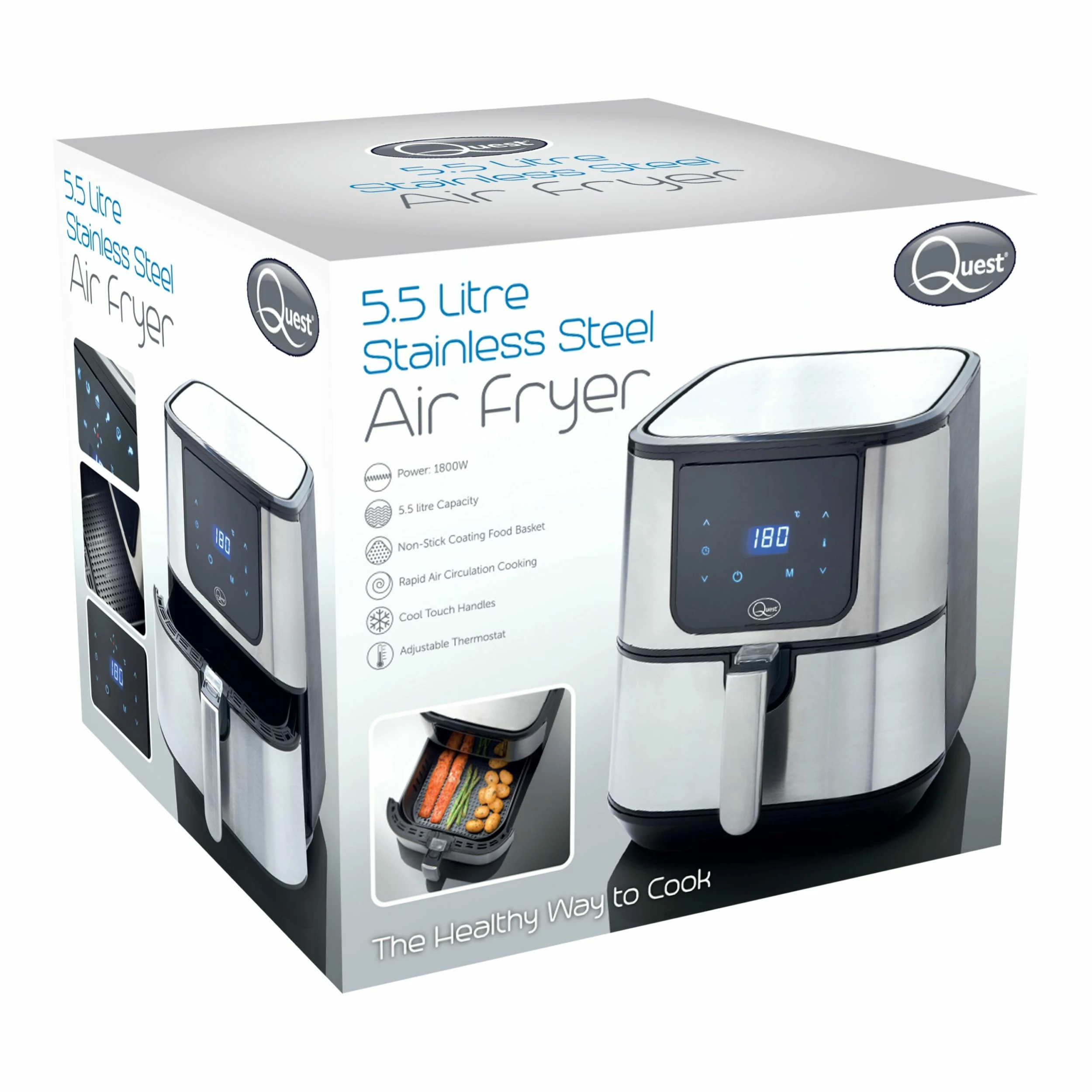 Quest Stainless Steel Digital Air Fryer 5.5L - Image 2