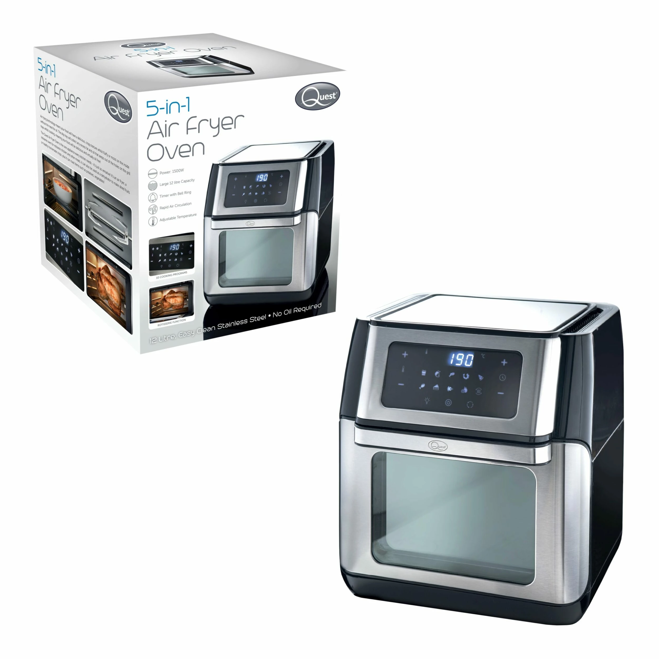 Quest 5 In 1 Air Fryer Oven 12L With 6 Accessories 1500w - Image 4