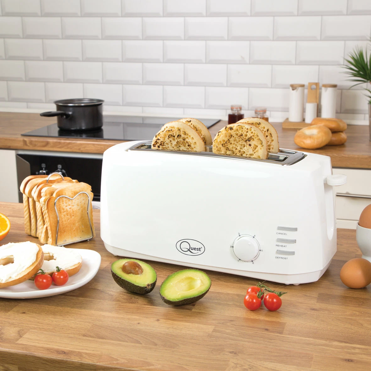 Quest 4 Slice Toaster - White - Image 4