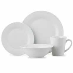 Lewis's 16 Piece Dinner Set - Plain Arctic White