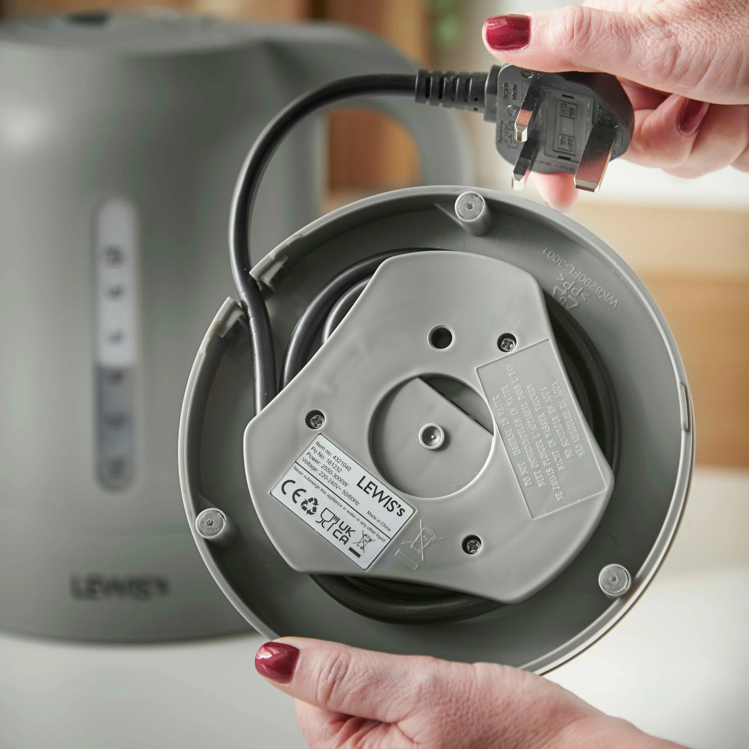 Lewis's Manhattan Jug Kettle 1.7L 3KW - Grey - Image 8