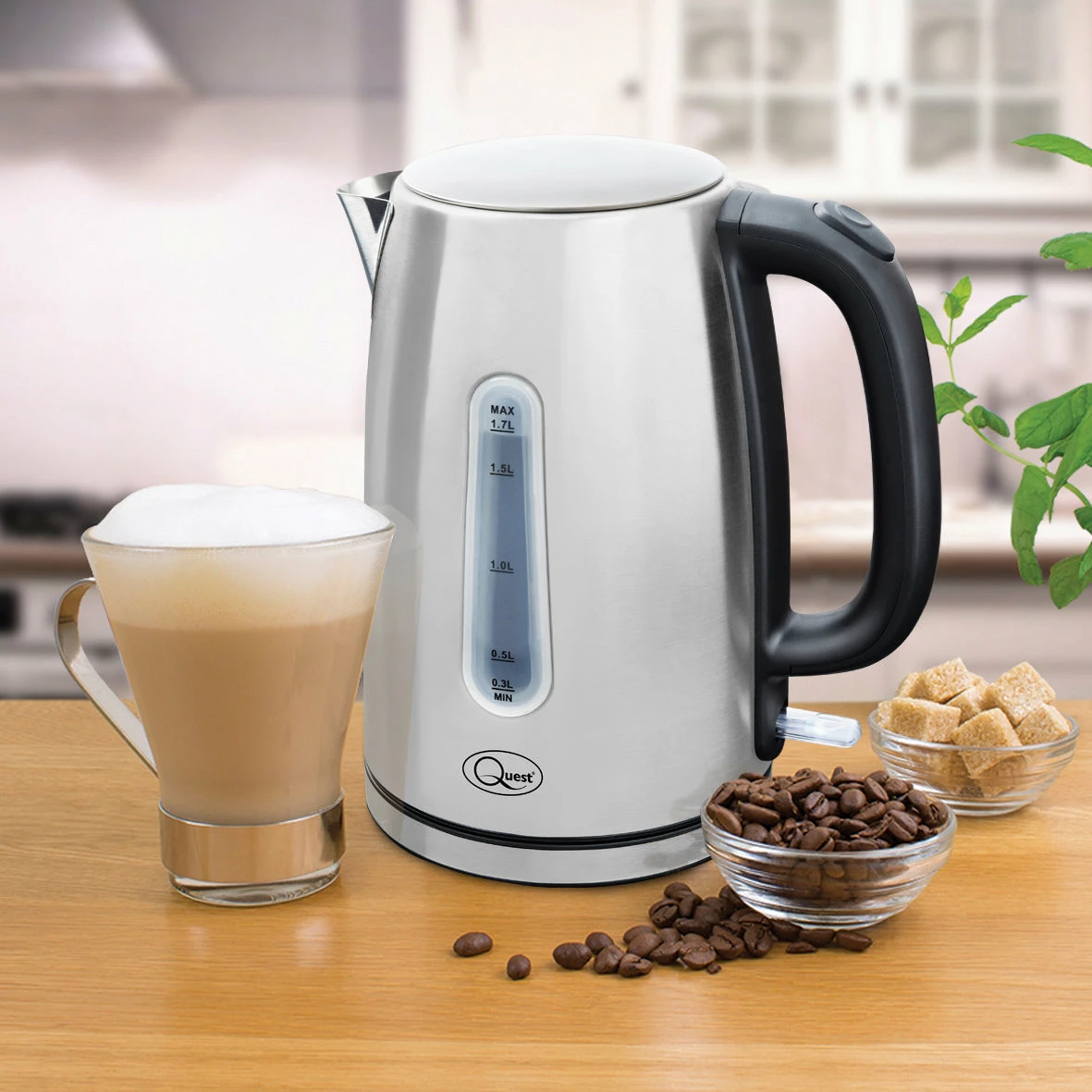 Quest 1.7L 3KW Stainless Steel Jug Kettle - Silver - Image 12