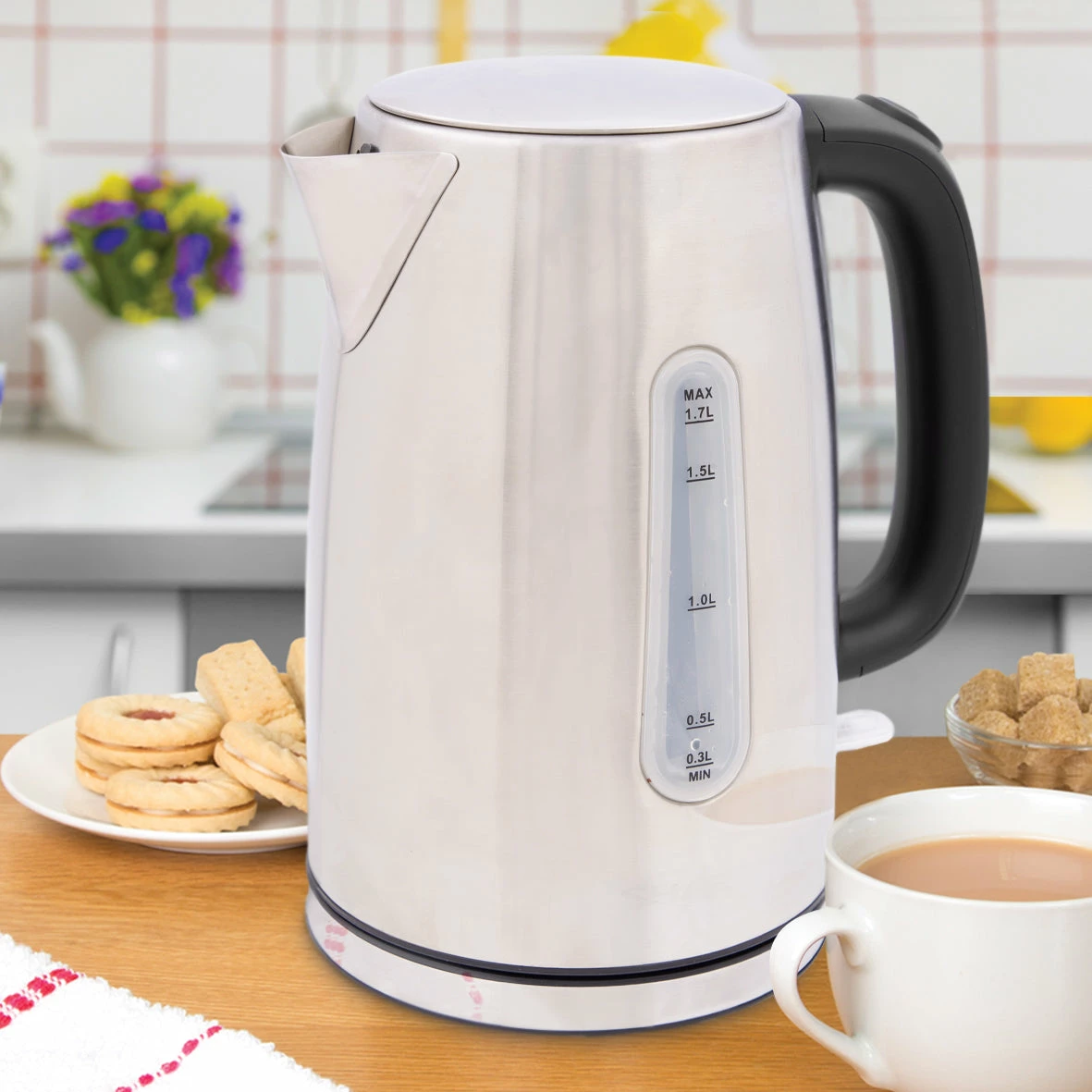 Quest 1.7L 3KW Stainless Steel Jug Kettle - Silver - Image 13