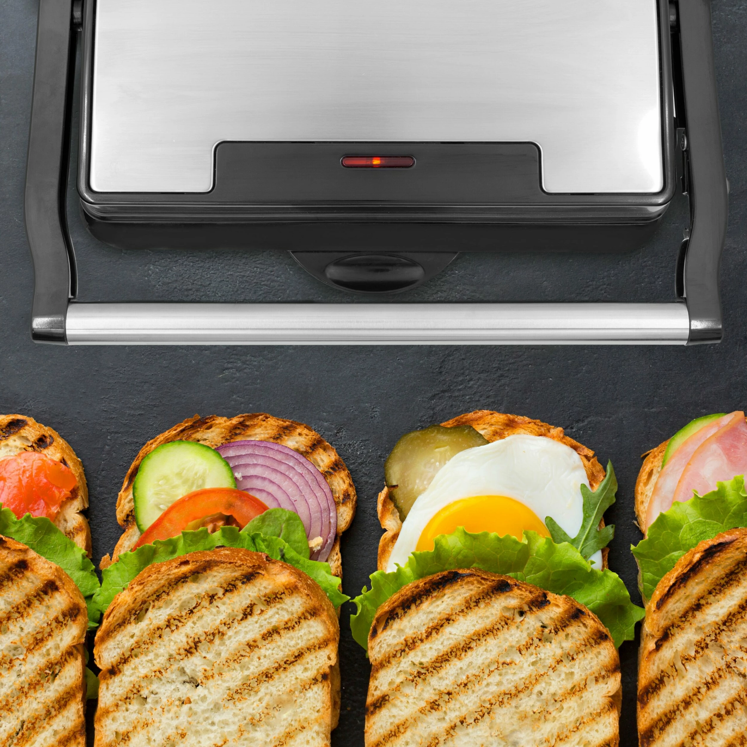 Quest Deluxe Health Grill & Panini Press Marble Coated - Silver - Image 6