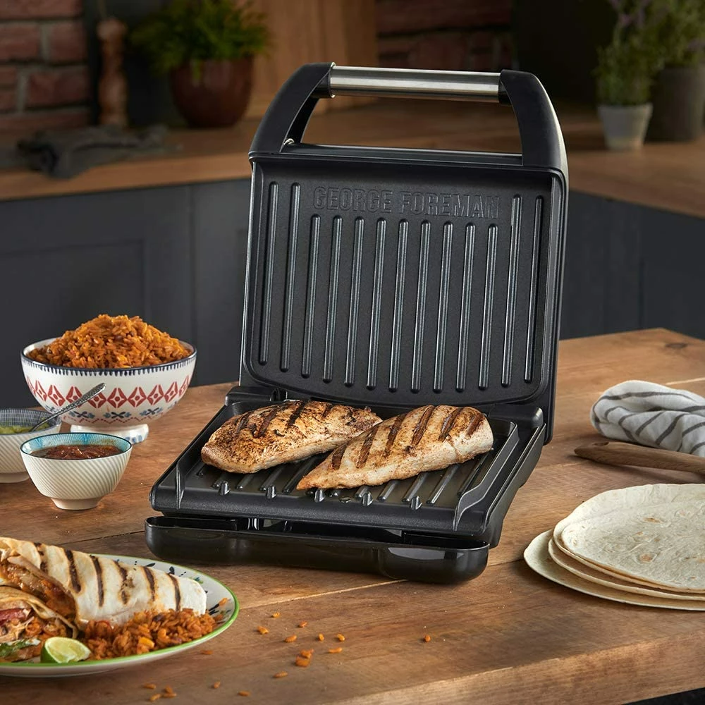 George Foreman Small Steel Grill - Image 2