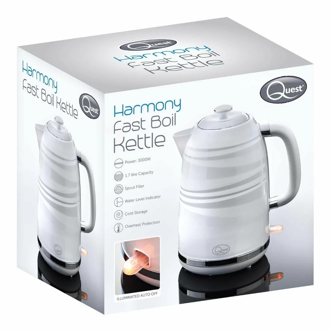 Quest Harmony Jug Kettle 1.7L 3KW - White - Image 2
