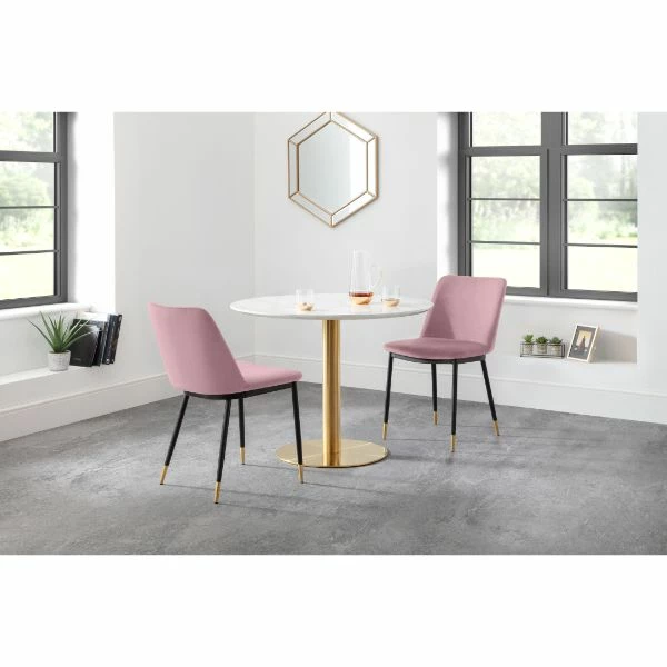 Delaunay Dining Chairs Dusky Pink Set Of 2 - Image 2