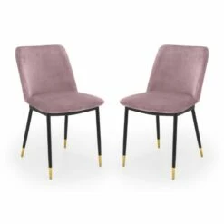 Delaunay Dining Chairs Dusky Pink Set Of 2