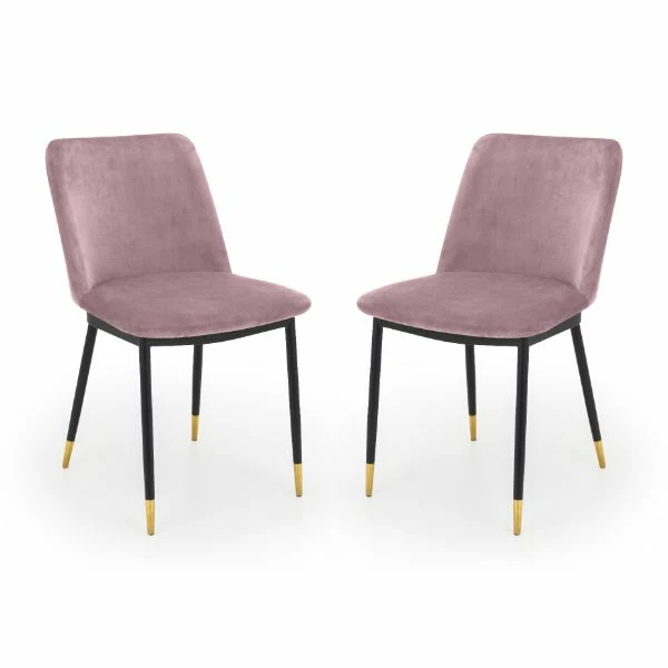 Delaunay Dining Chairs Dusky Pink Set Of 2