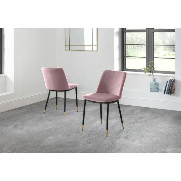 Delaunay Dining Chairs Dusky Pink Set Of 2 - Image 3