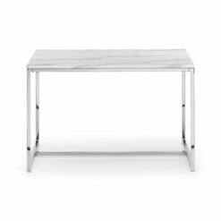 Scala Dining Table 1.2m White Marble & Chrome