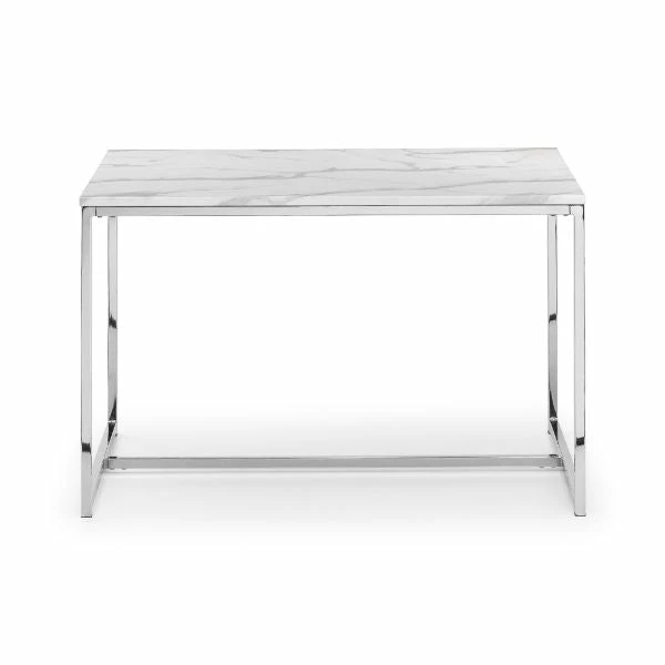 Scala Dining Table 1.2m White Marble & Chrome