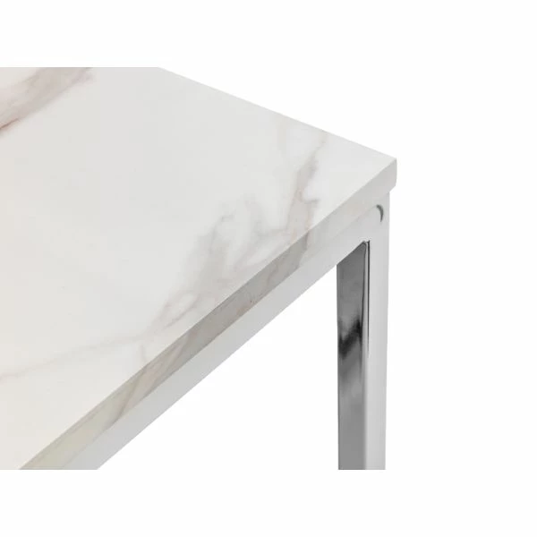 Scala Dining Table 1.2m White Marble & Chrome - Image 4
