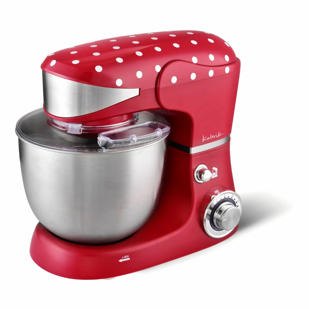 Kalorik Vintage Polkadot Stand Mixer 1000W 5L - Red & White - Image 2