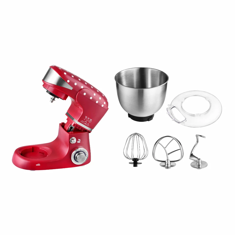 Kalorik Vintage Polkadot Stand Mixer 1000W 5L - Red & White - Image 3