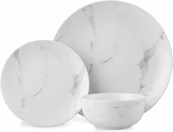 Lewis's 12 Piece Dinner Set - Marble