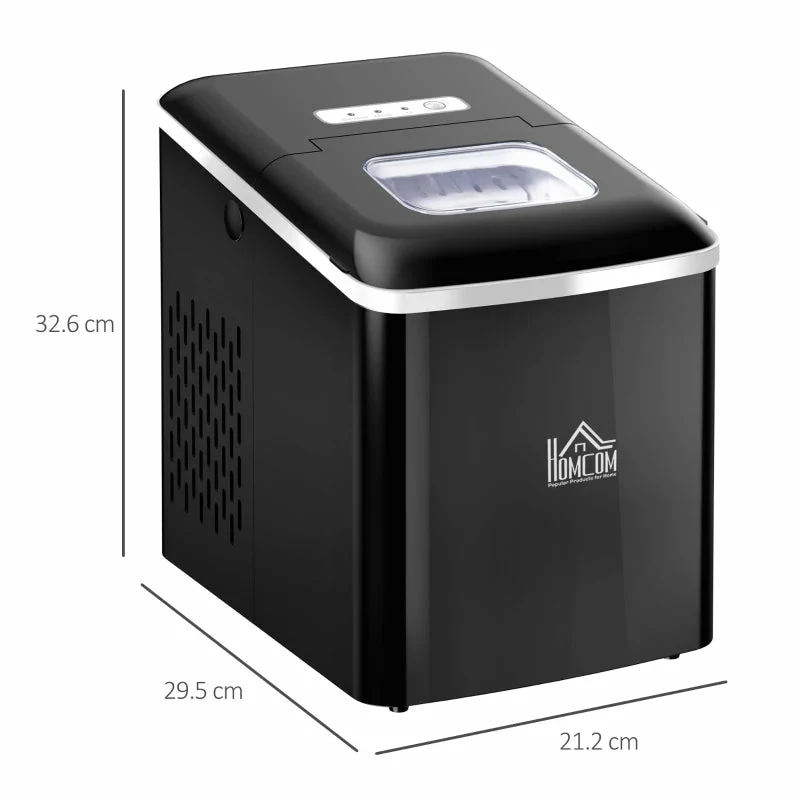HOMCOM Ice Maker 12kg - Black - Image 3