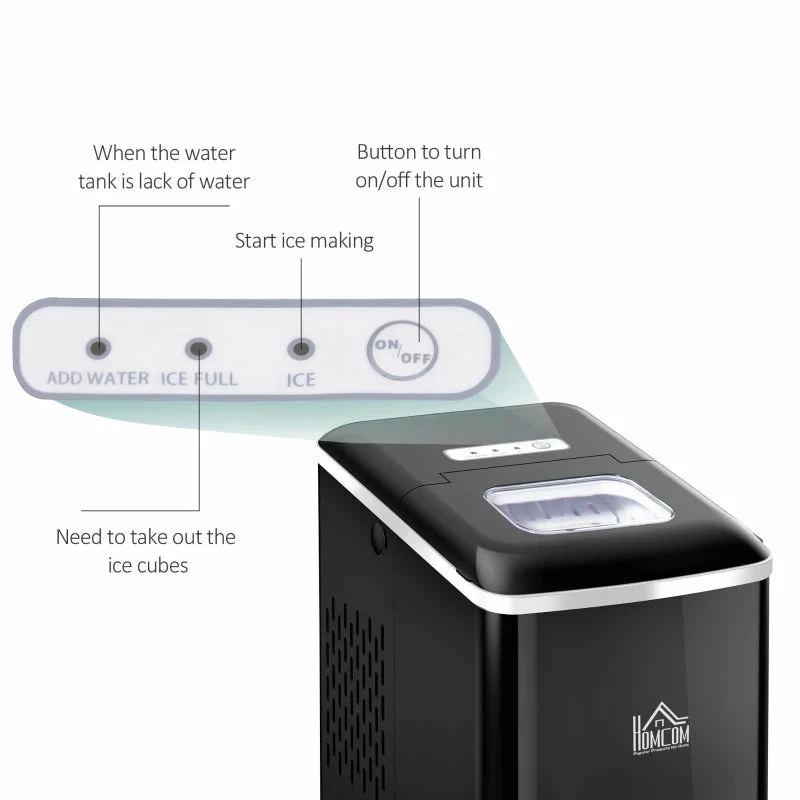 HOMCOM Ice Maker 12kg - Black - Image 6