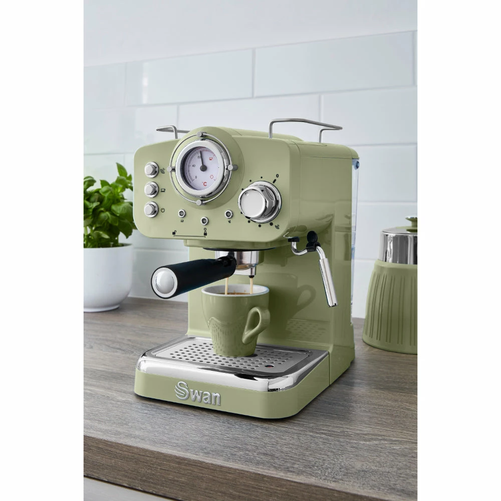 Swan Pump Espresso Coffee Machine - Green - Image 3