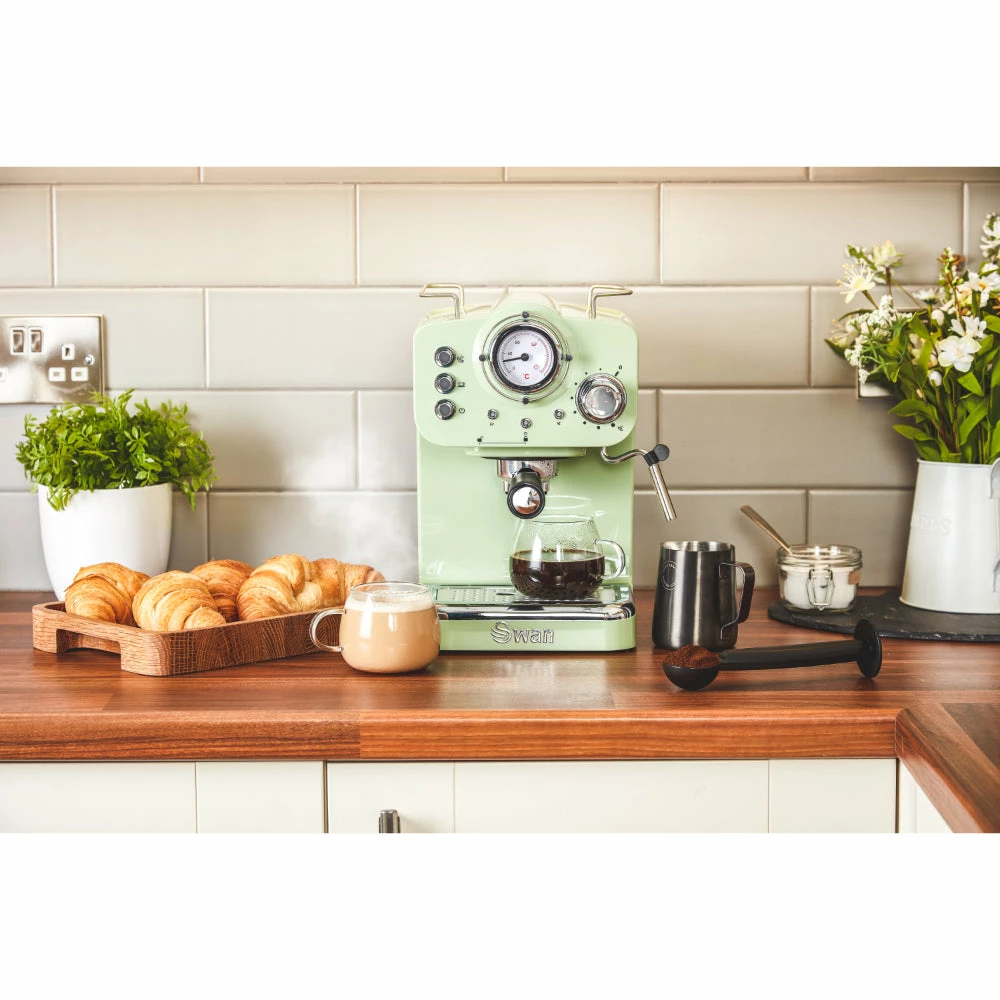 Swan Pump Espresso Coffee Machine - Green - Image 5