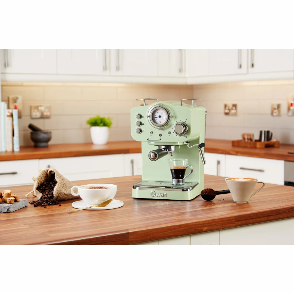 Swan Pump Espresso Coffee Machine - Green - Image 7