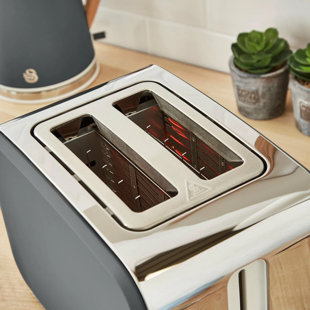 Swan Nordic 2 Slice Toaster - Grey - Image 6