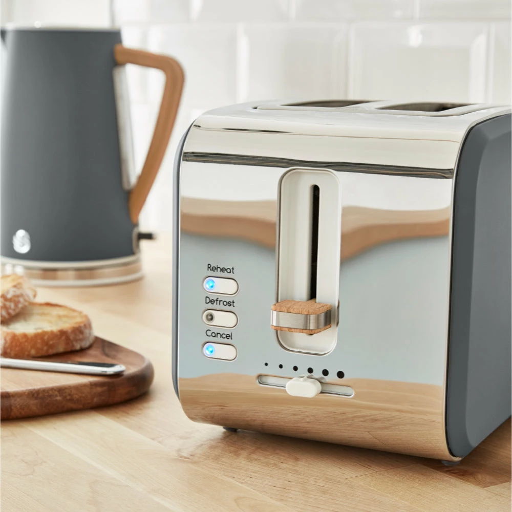 Swan Nordic 2 Slice Toaster - Grey - Image 5
