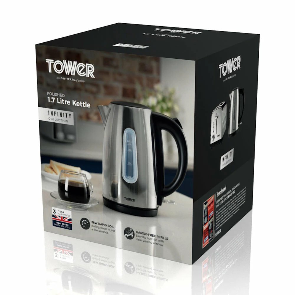 Tower Infinity Jug Kettle 3KW 1.7L - Stainless Steel - Image 4