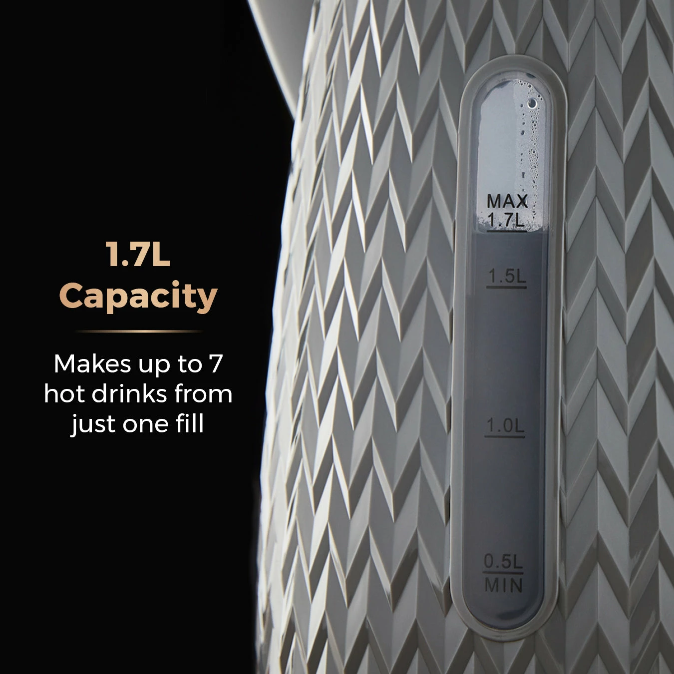 Tower Empire 3KW 1.7L Kettle With Brass Accents - Grey - Image 5