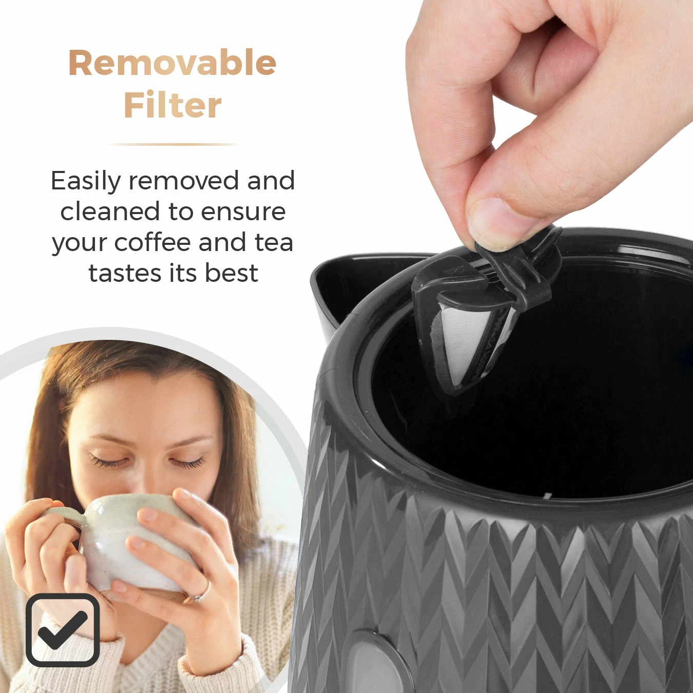 Tower Empire 3KW 1.7L Kettle With Brass Accents - Grey - Image 8