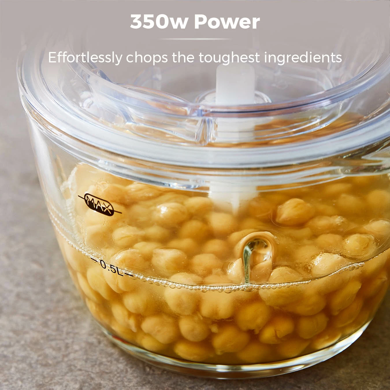 Tower Cavaletto 350W 1 Litre Glass Mini Chopper - Pink - Image 3