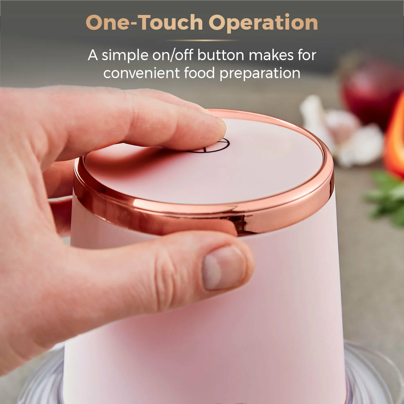 Tower Cavaletto 350W 1 Litre Glass Mini Chopper - Pink - Image 6