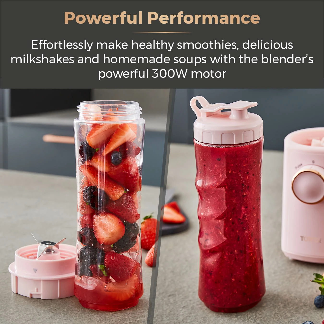 Tower Cavaletto 300W Personal Blender - Pink - Image 3