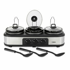 Tower Slow Cooker Three Pot - Black