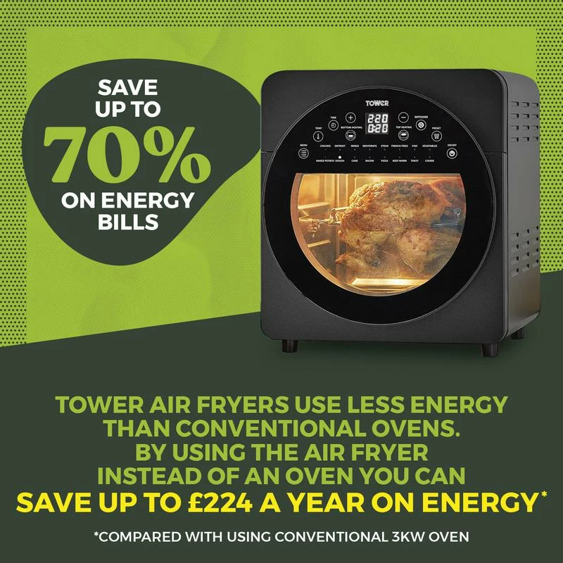 Tower Vortx Air Fryer Oven 14.5L - Black - Image 8